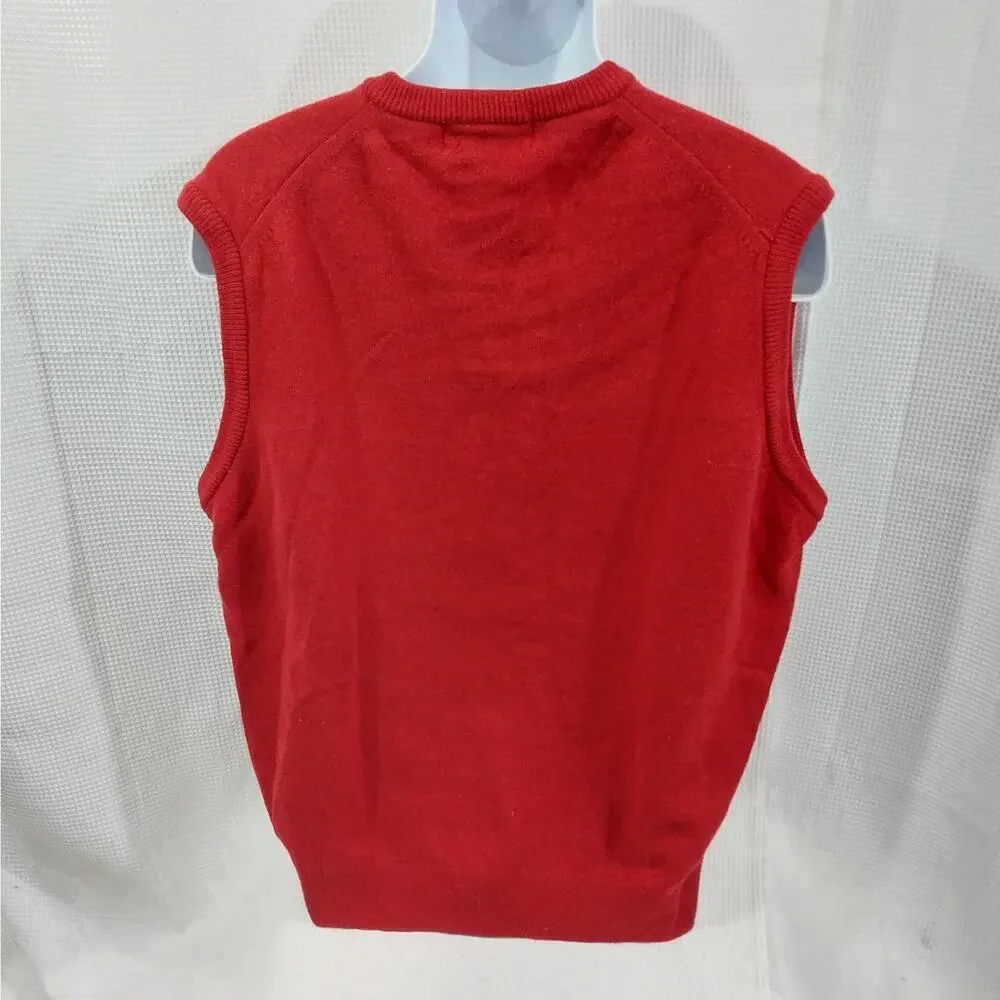 MACKINNON OF SCOTLAND! 100% FINE NEW WOOL RED DELICIOUS SWEATER VEST! SZ XXL